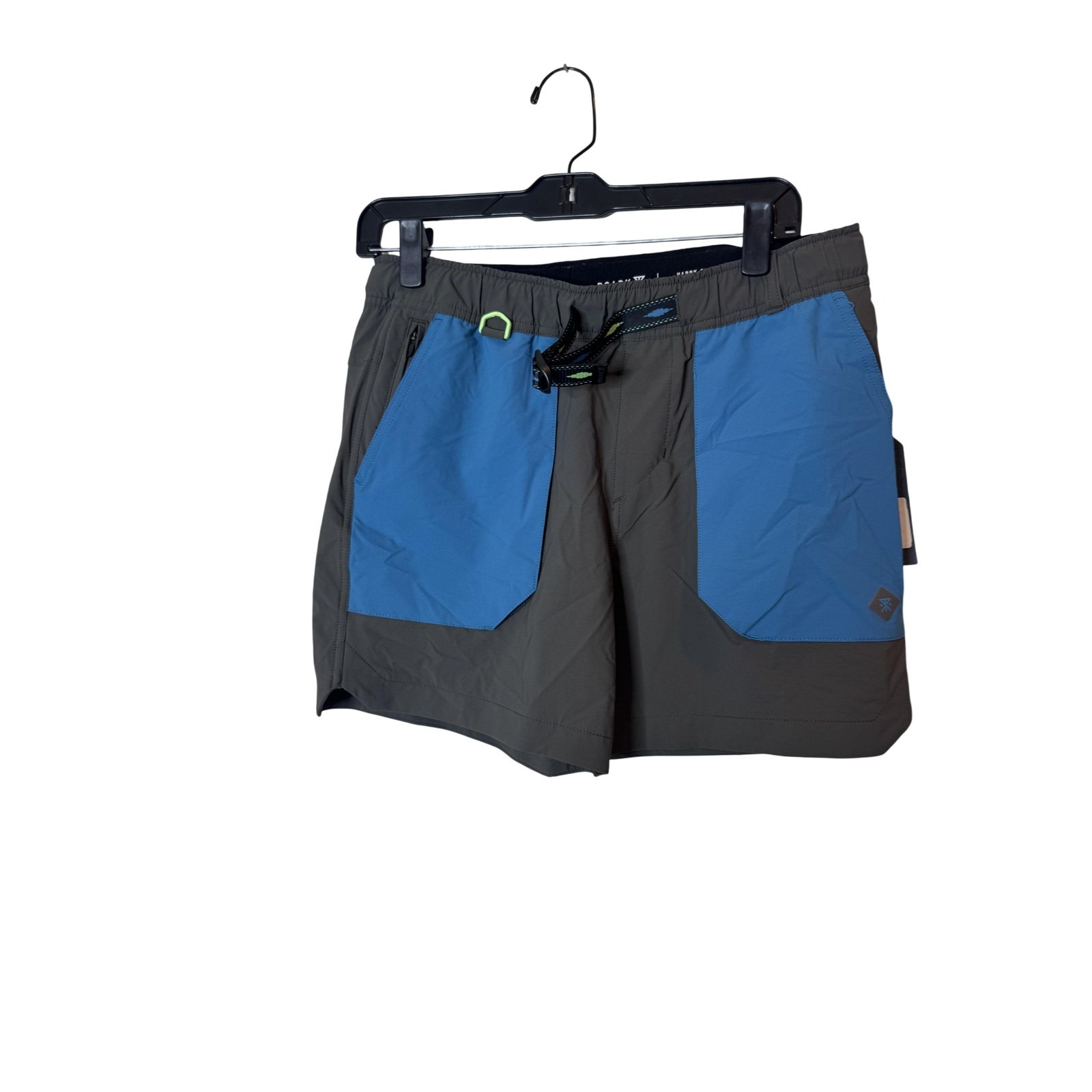 Roark Shorts Mens Small Gray Blue Happy Camper 6 Inch Hiking Travel Athletic